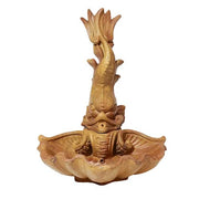 Dolphin Garden Fountain with Shell (34 - Inch) Side View