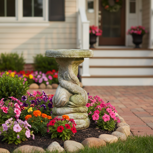 Dolphin Garden Statue (19 - Inch) Side Angle