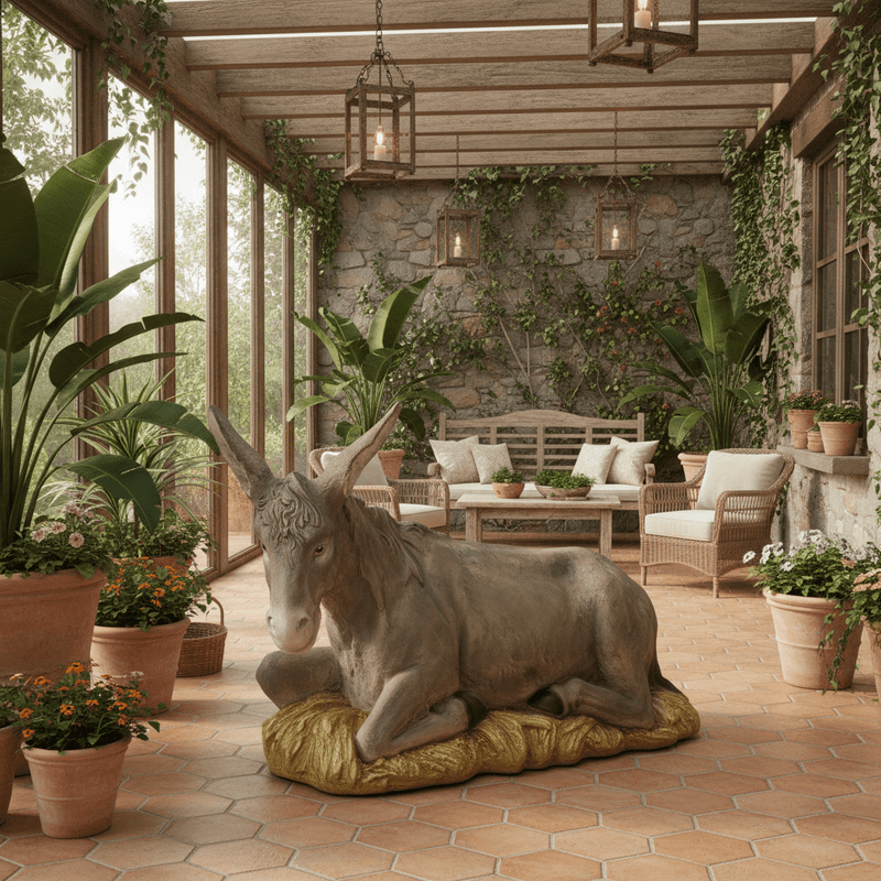 Donkey Garden Statue (18-Inch)