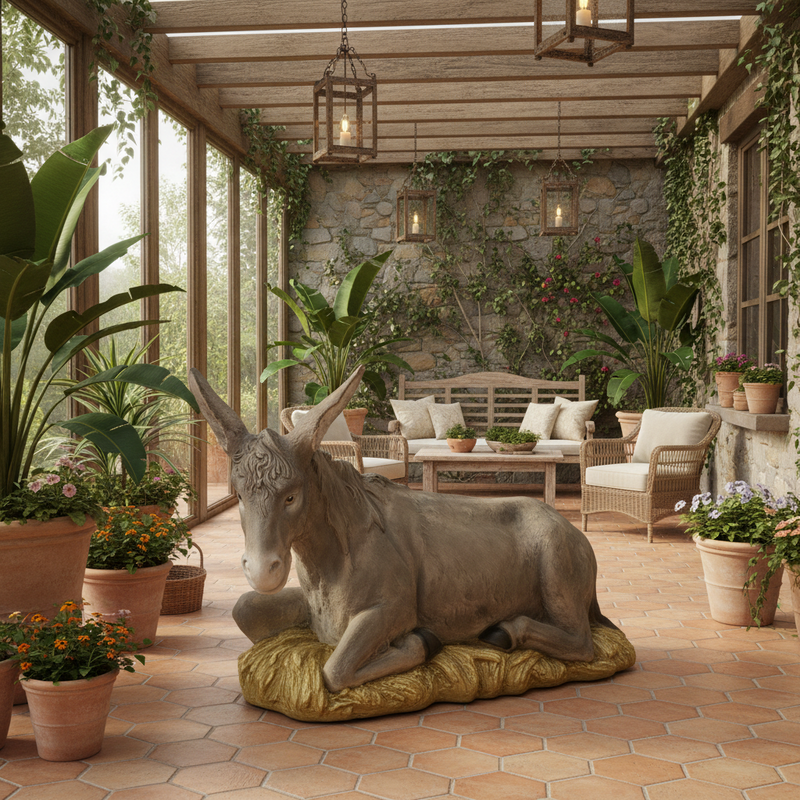 Donkey Garden Statue (18-Inch)
