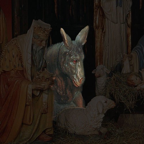Donkey Religious Scene Statue (64 - Inch)