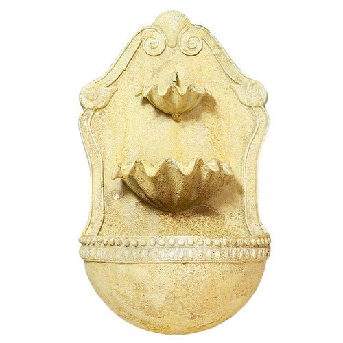 Double Shell Garden Wall Fountain (24 - Inch) Side View