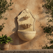 Double Shell Garden Wall Fountain (24 - Inch) Side Angle