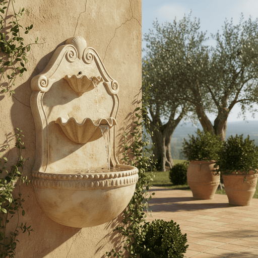 Double Shell Wall Fountain (24 - Inch) Side Angle