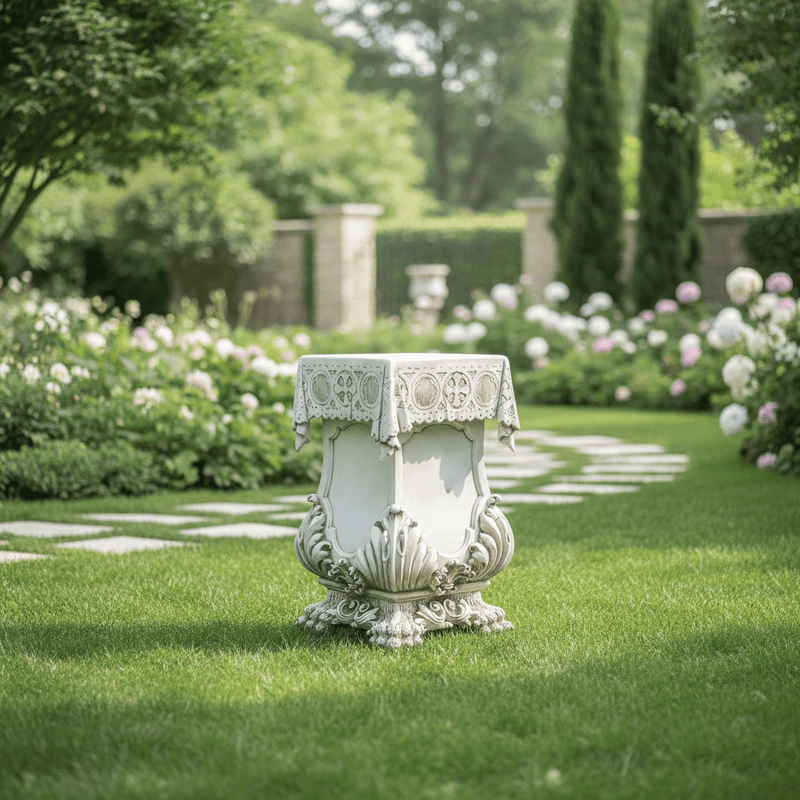 Draped Pedestal W Claw Leg Statue (31-Inch)