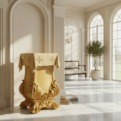 Draped Pedestal With Claw Leg Statue (31-Inch)