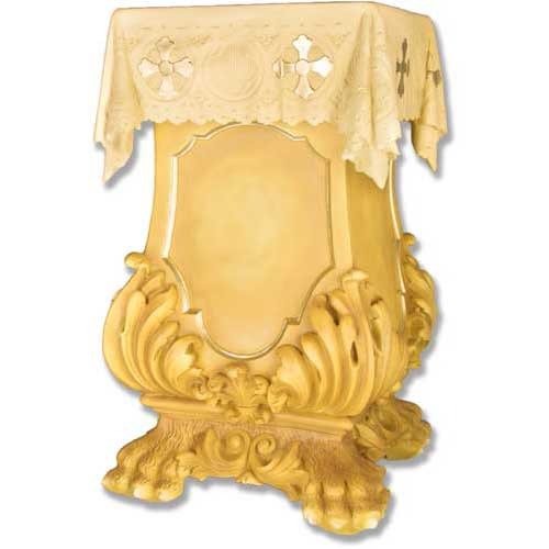 Draped Pedestal With Claw Leg Statue (31-Inch)
