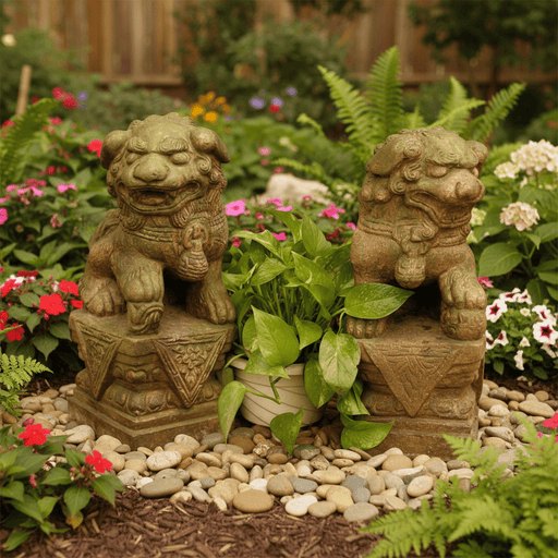 Dynasty Lion Garden Statue (18-Inch)