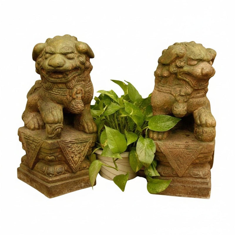 Dynasty Lion Garden Statue (18-Inch)