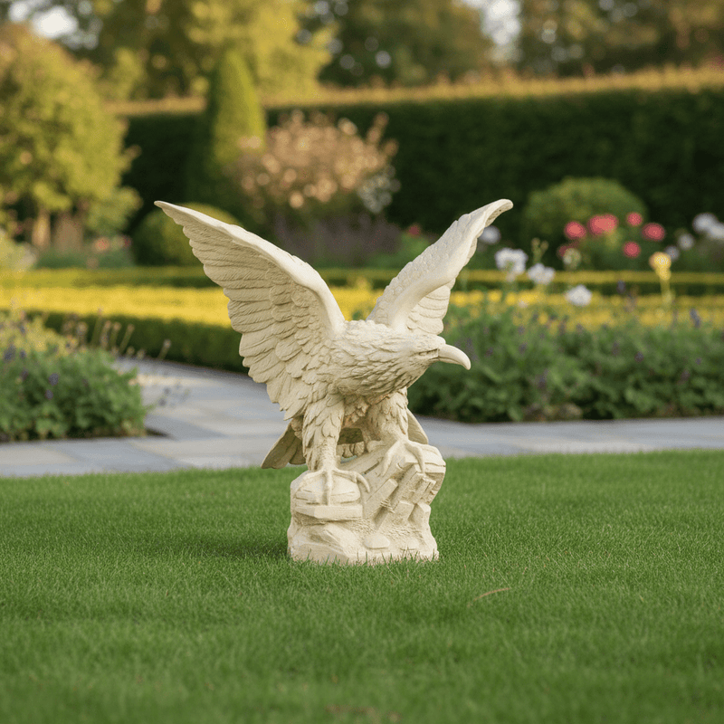 Eagle Bird Garden Statue Facing Left (40 - Inch) Side Angle