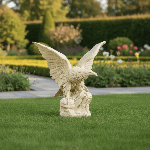 Eagle Bird Garden Statue Facing Left (40 - Inch) Side Angle