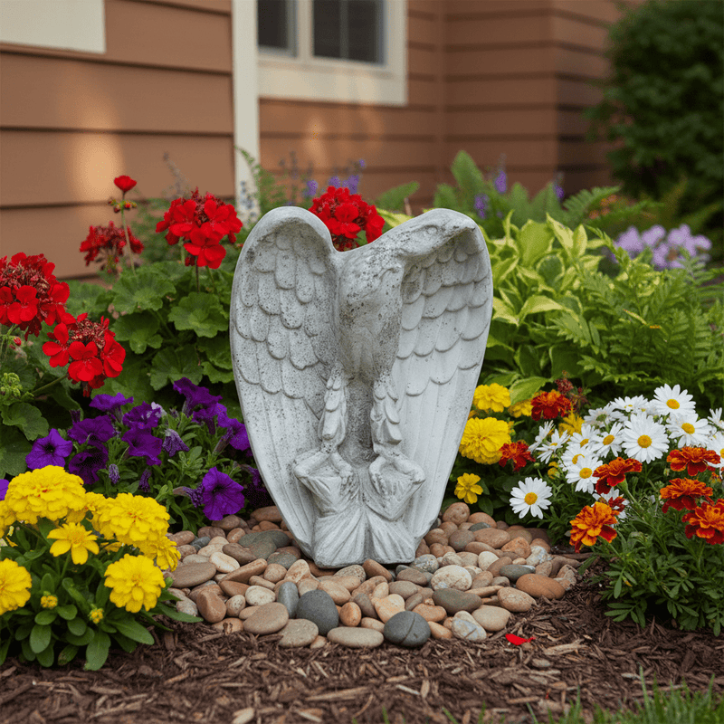 Eagle Garden Statue (18 - Inch) Side Angle