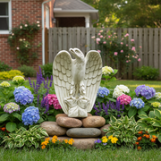 Eagle Garden Statue (18 - Inch) Side Angle