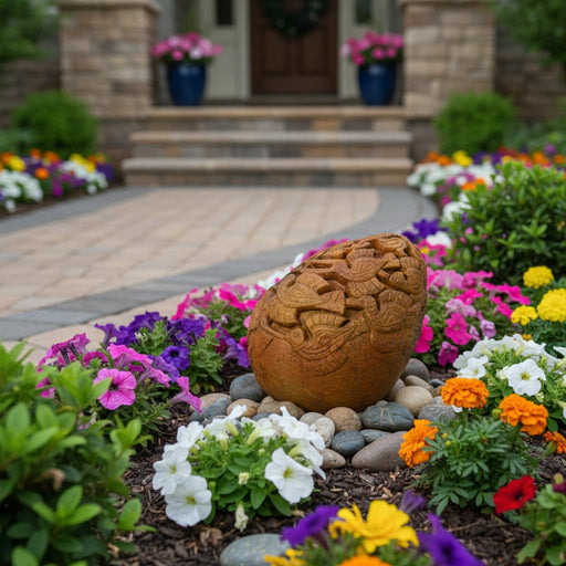 Egg Garden Statue (9 - Inch) Side Angle