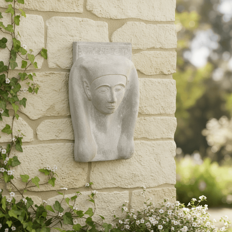 Egyptian Artifact Mask Statue (23 - Inch) Side Angle