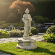 Eight - Sided Riser Outdoor Statue (10 - Inch) Side Angle