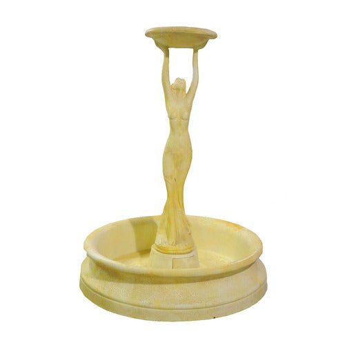 Elegant Woman Form Fountain (72 - Inch) Side Angle View