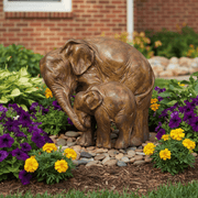 Elephant Calf Garden Statue (12 - Inch) Side Angle