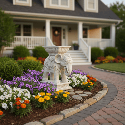 Elephant Garden Statue (18 - Inch) Side Angle