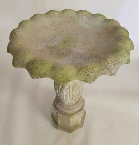Ellen Acanthus Birdbath Statue (29 - Inch) Side Angle