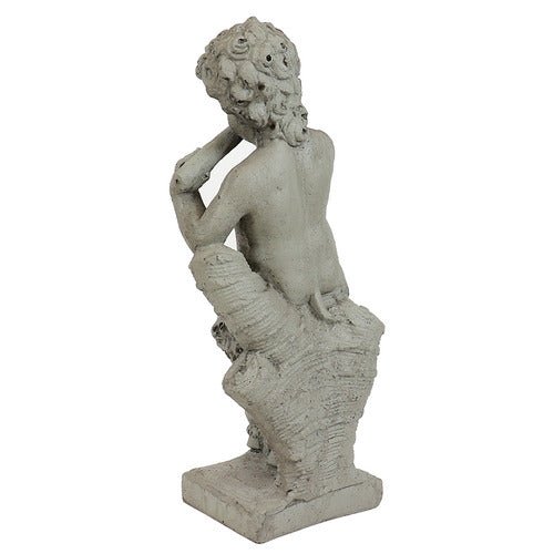 English Garden Pan Statue (31 - Inch) Side Angle