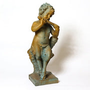 English Garden Pan Statue (31 - Inch) Side Angle View