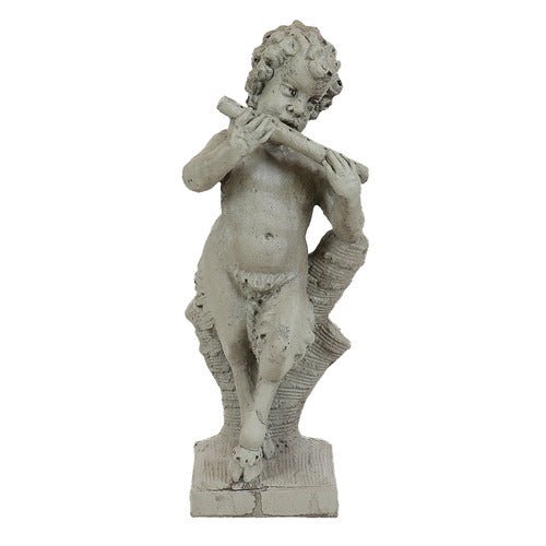English Garden Pan Statue (31 - Inch) Side View