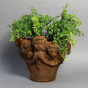 Faces of Cherub pot (10 - Inch) Side Angle