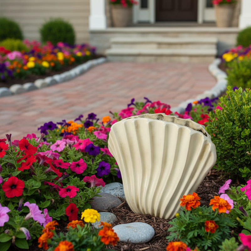 Fan Shell Garden Statue (16-Inch)