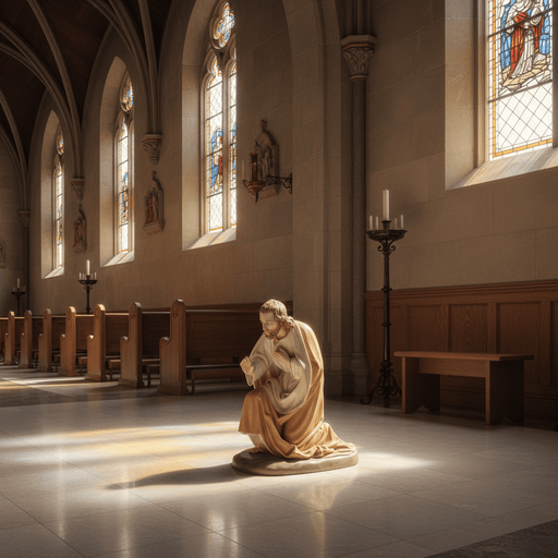 Father Joseph Religious Statue (22 - Inch) Side Angle