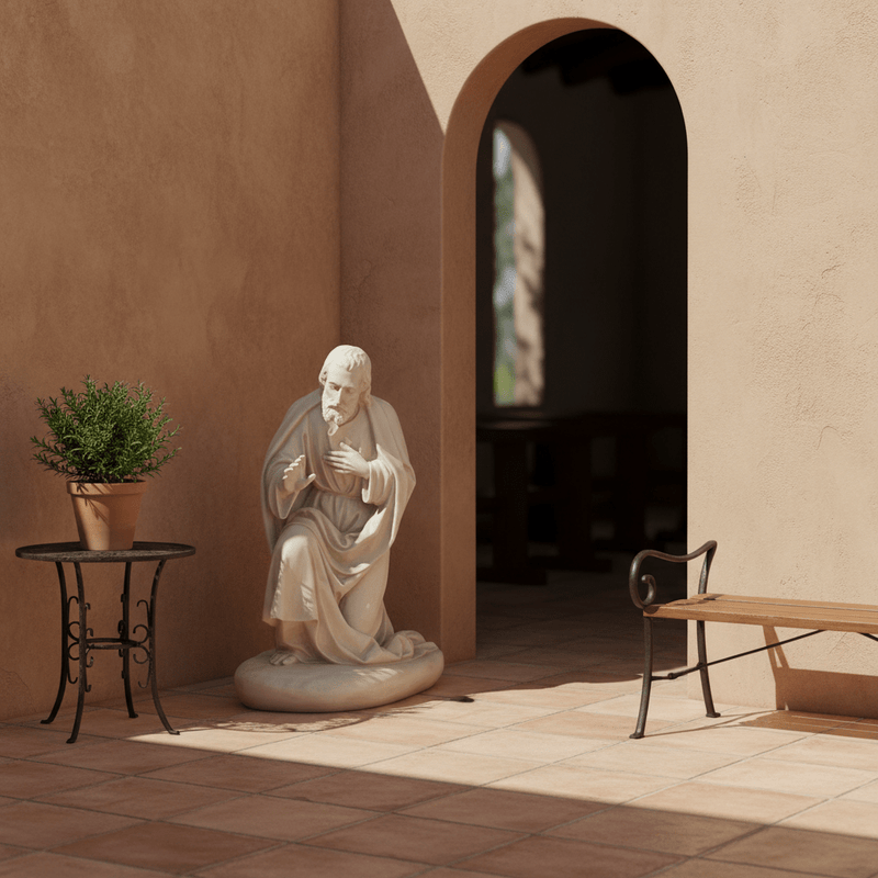 Father Joseph Religious Statue (22 - Inch) Side Angle