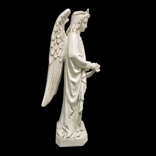 Female Winged Heavenly Angel Outdoor Statue (58 - Inch) Side Angle View