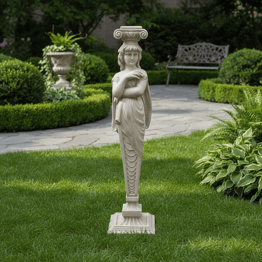 Femme Caryatid Outdoor Statue (53 - Inch) Side Angle