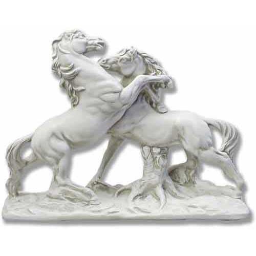 Fighting Horses Garden Statue (20 - Inch)