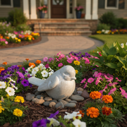 Finch Bird Garden Statue (3 - Inch) Side Angle