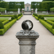 Finial Sphere Outdoor Statue (10 - Inch) Side Angle