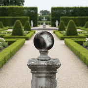 Finial Sphere Outdoor Statue (12 - Inch) Side Angle