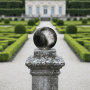 Finial Sphere Outdoor Statue (8 - Inch) Side Angle
