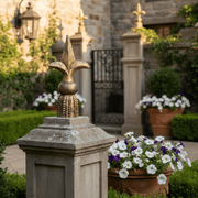Fleur De Lis Outdoor Statue (11 - Inch) Side Angle