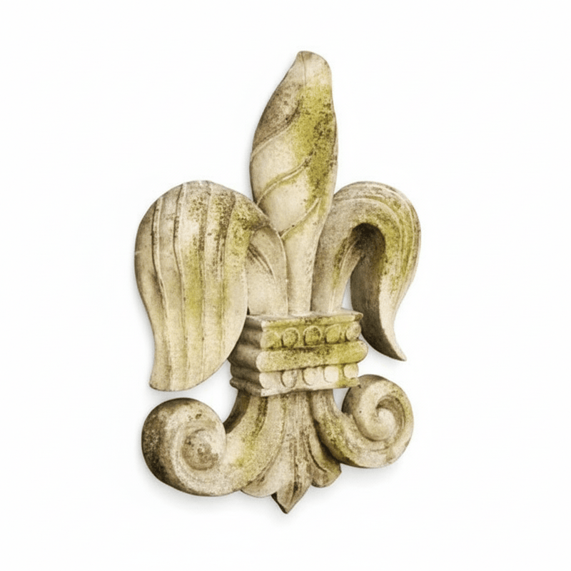 Fleur De Lis Outdoor Statue (23 - Inch) Side View