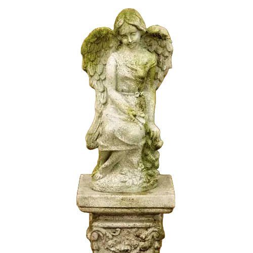 Floral Garden Angel Outdoor Statue (15 - Inch)