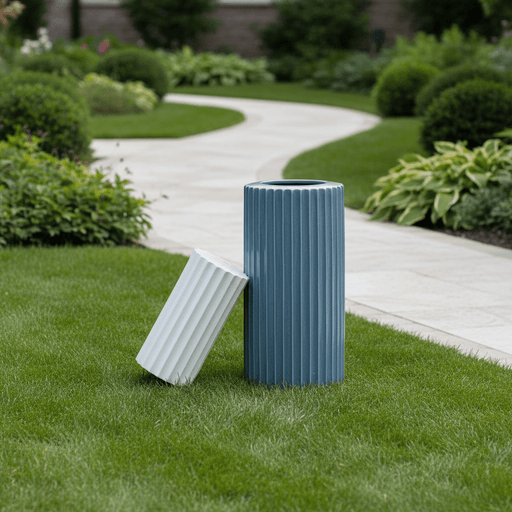 Fluted Shaft Outdoor Statue (13 - Inch) Side Angle