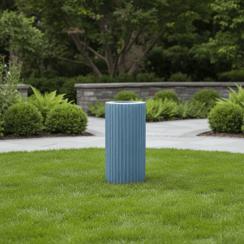 Fluted Shaft Outdoor Statue (15.5 - Inch) Side Angle