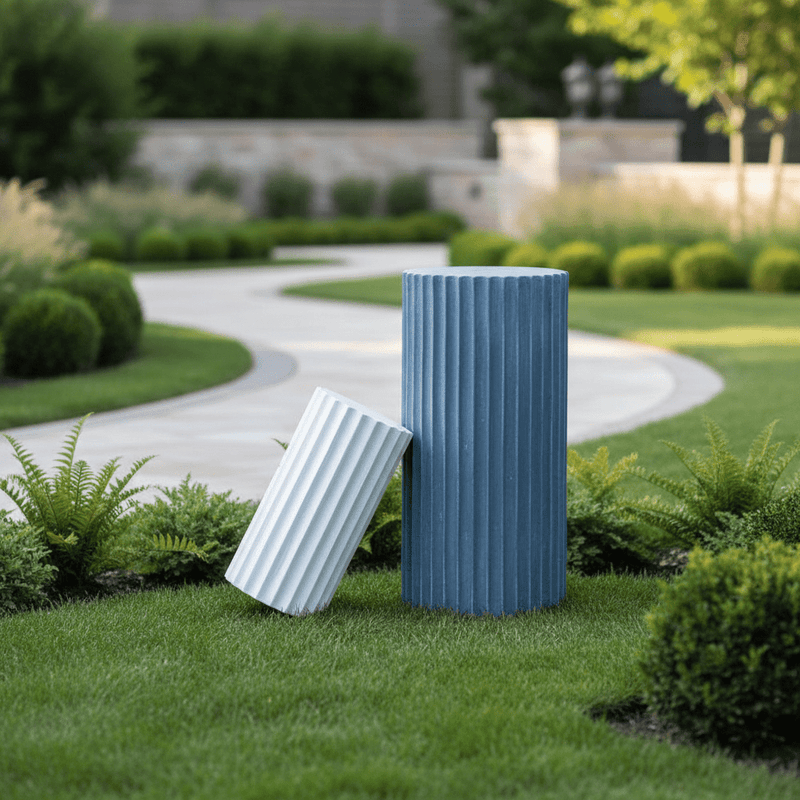 Fluted Shaft Outdoor Statue (15.5 - Inch) Side Angle
