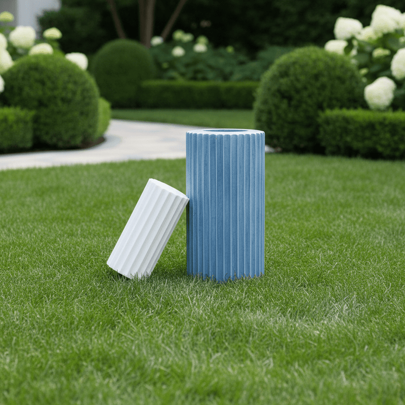 Fluted Shaft Outdoor Statue (6 - Inch) Side Angle