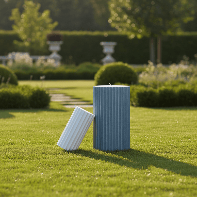 Fluted Shaft Outdoor Statue (9 - Inch) Side Angle