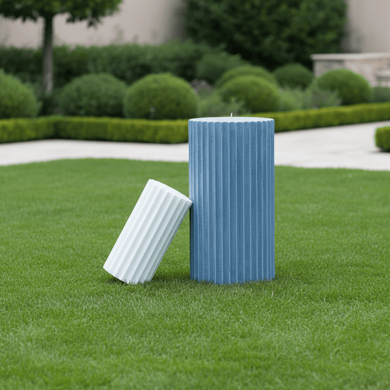 Fluted Shaft Outdoor Statue (9 - Inch) Side Angle