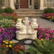 Foo Dog Garden Statue (15 - Inch) Side Angle