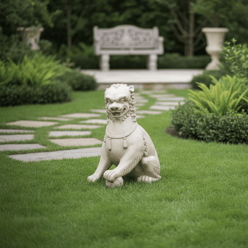 Foo Dog With Left Paw Upstatue (35-Inch)