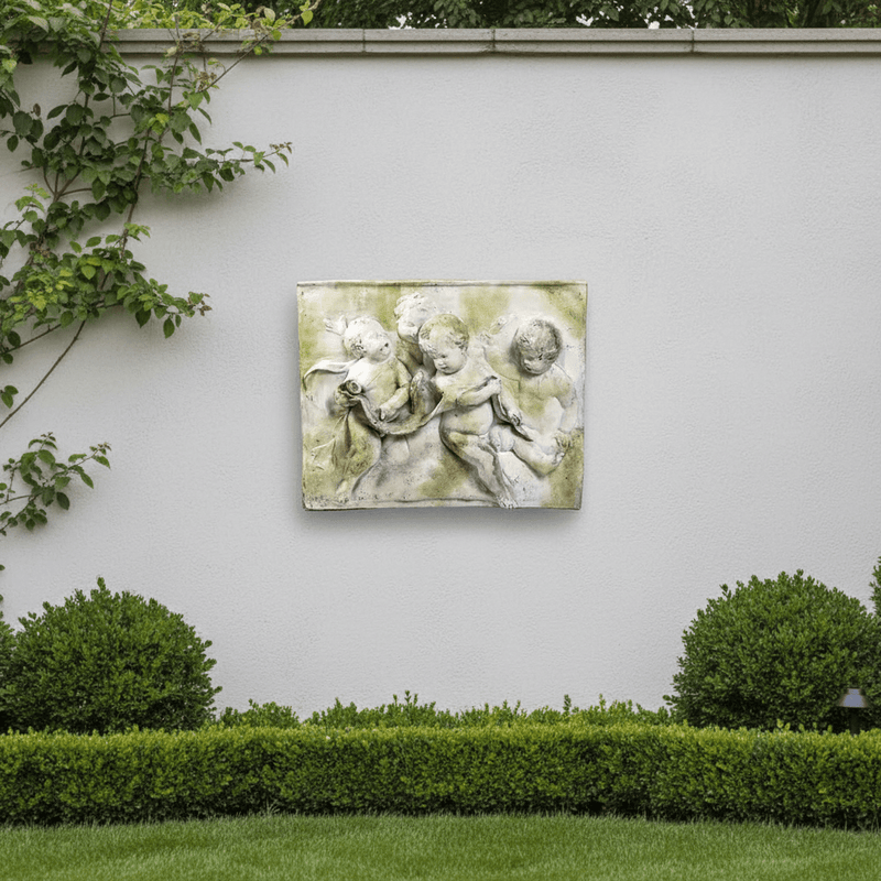 Four Singing Cherubs Outdoor Statue (33 - Inch) Side Angle